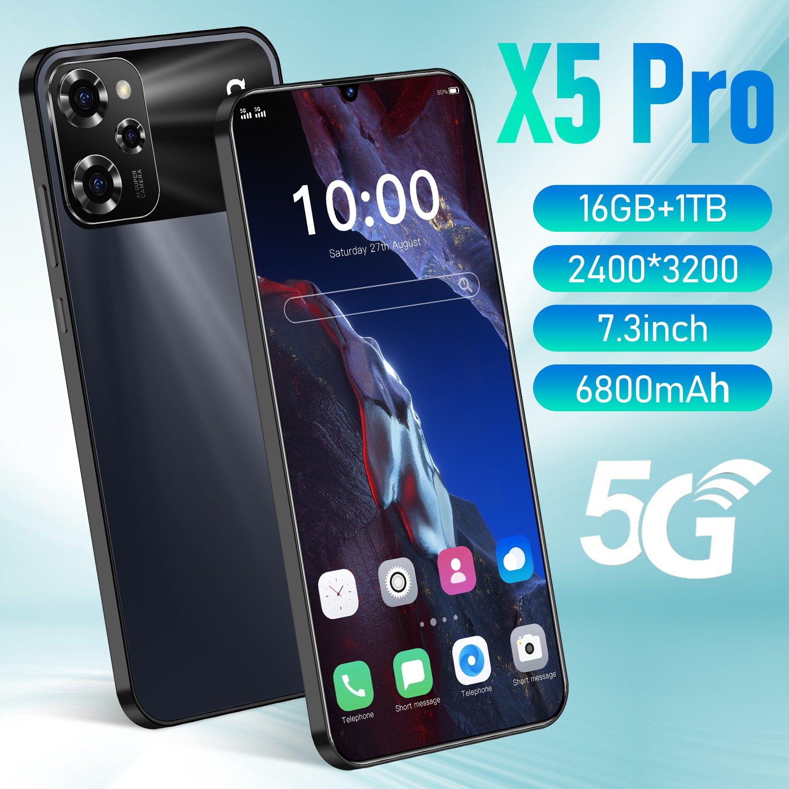 HOT Selling X5 Pro 6.53inch 5MP+13 3GB+64 Quad Core Android10.0 3G 4G Network Gaming Phone